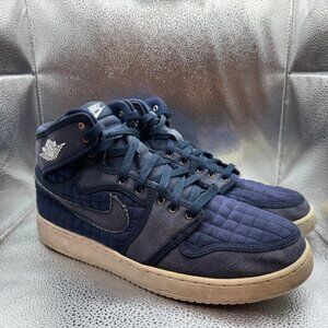 Size 12 Nike Air Jordan 1 Retro AJKO Obsidian Blue Quilted Sneakers 638471-403